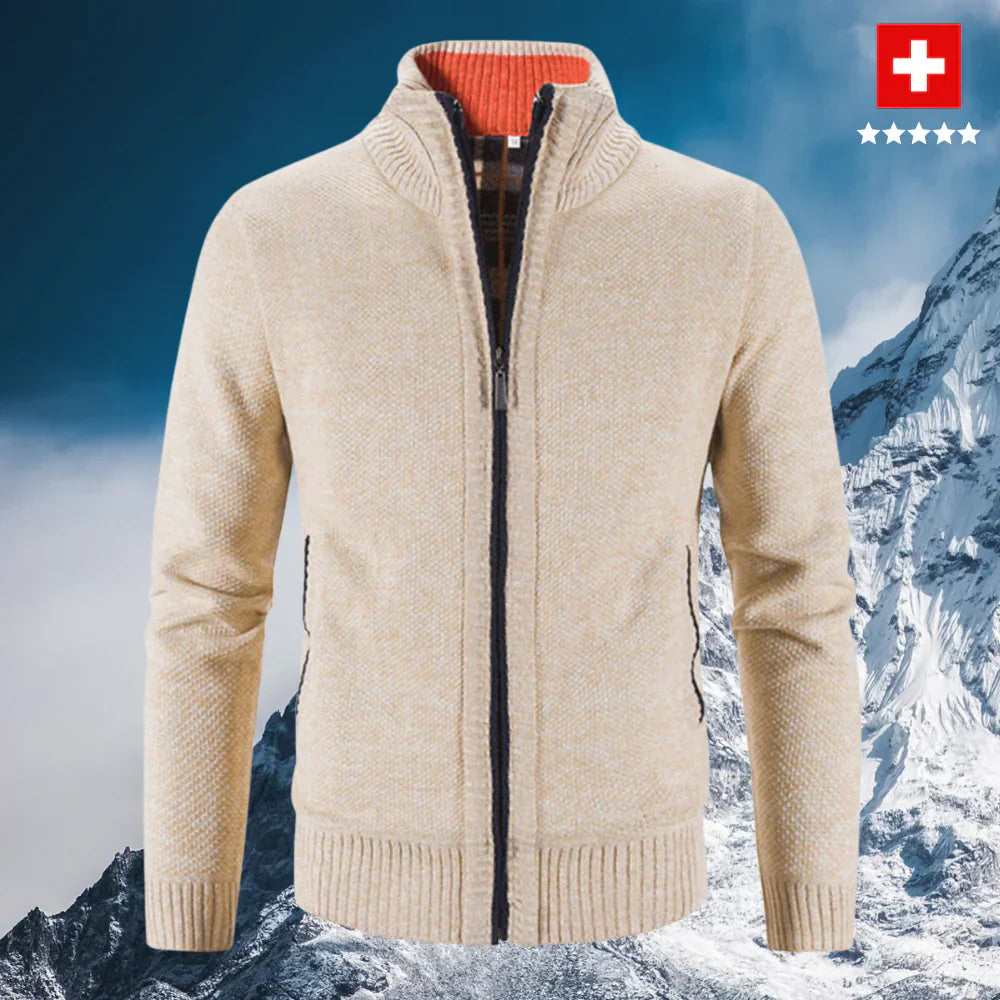 Cardigan à Manches Longues avec Col en V pour Homme | Idéal pour Bureau et Hiver