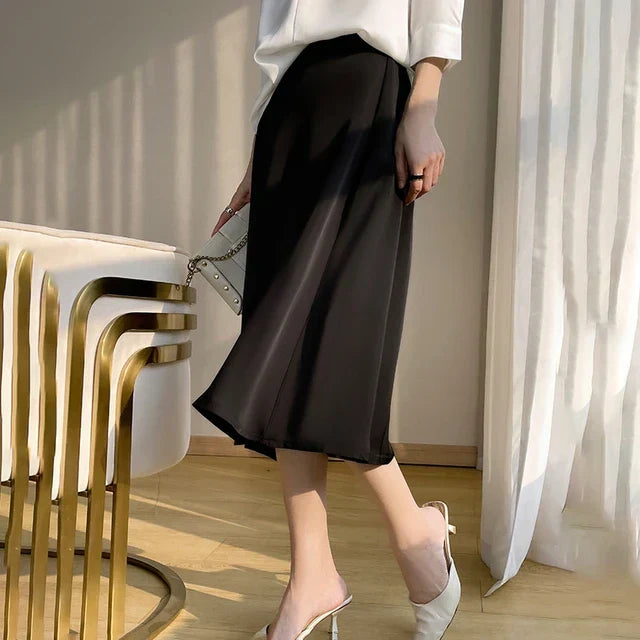 Jupe Avec Finition Satinée Pour Femme | Idéale Pour Le Quotidien Et Les Occasions Formelles