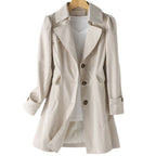 Manteau Long Coupe-Vent avec Capuche pour Femme | Idéal pour la Mi-Saison et les Jours de Pluie