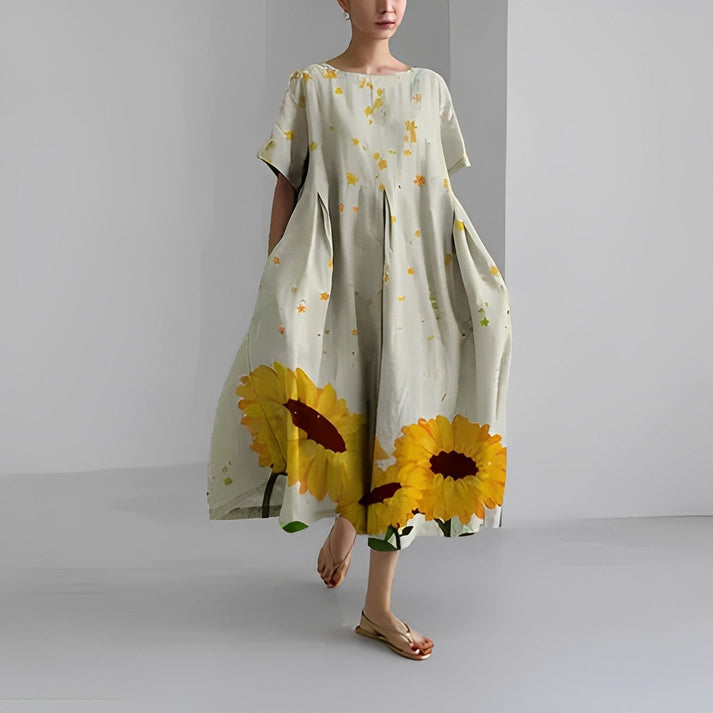 Robe Midi à Imprimé Floral Coupe Décontractée pour Femme | Idéale pour un Usage Quotidien et des Occasions Décontractées