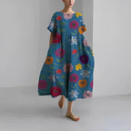 Robe Midi à Imprimé Floral Coupe Décontractée pour Femme | Idéale pour un Usage Quotidien et des Occasions Décontractées