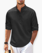Chemise Décontractée à Manches Courtes avec Col Montant pour Homme | Idéal pour l’Été