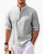 Chemise Décontractée à Manches Courtes avec Col Montant pour Homme | Idéal pour l’Été