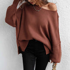 Pull En Maille Avec Coupe Classique Et Manches Longues Pour Femmes | Adapté Aux Tenues Quotidiennes