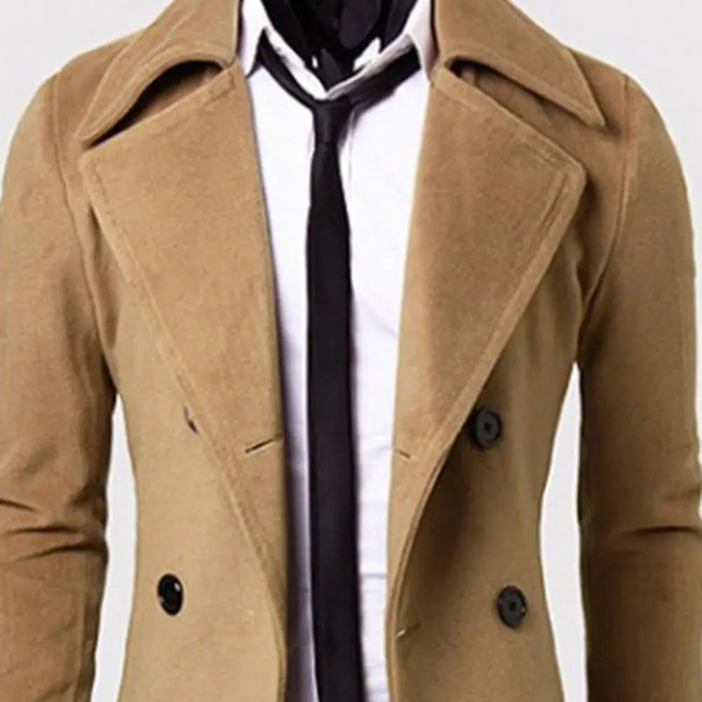 Trench-Coat Homme À Double Boutonnage Avec Ceinture Ajustable | Idéal Pour La Mi-Saison Et Un Usage Quotidien