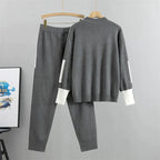 Ensemble Pull Patchwork et Pantalon Assorti pour Femme | Idéal pour Saison Automne