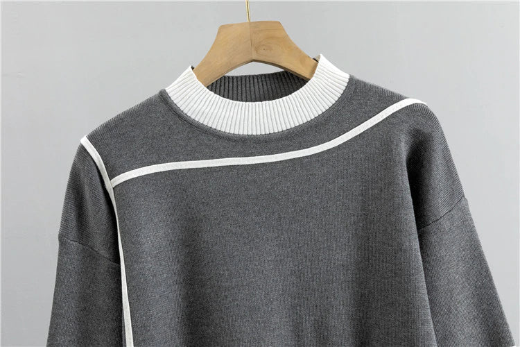 Ensemble Pull Patchwork et Pantalon Assorti pour Femme | Idéal pour Saison Automne