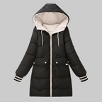 Veste d’Hiver Longue avec Capuche pour Femme | Idéale pour les Journées Froides et les Déplacements Quotidiens