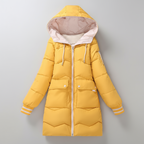 Veste d’Hiver Longue avec Capuche pour Femme | Idéale pour les Journées Froides et les Déplacements Quotidiens