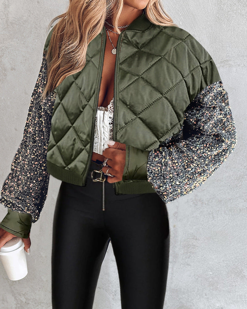 Veste Courte Matelassée À Manches Décorées Pour Femme | Idéale Pour Un Usage Quotidien