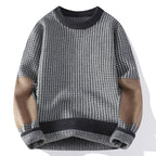 Pull avec Motif Pied-de-Poule et Manches Contrastées pour Adulte | Idéal pour l’Automne et l’Hiv