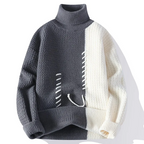Pull À Col Roulé avec Design Bicolore pour Adultes | Idéal pour Les Tenues Par Temps Frais