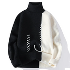 Pull À Col Roulé avec Design Bicolore pour Adultes | Idéal pour Les Tenues Par Temps Frais