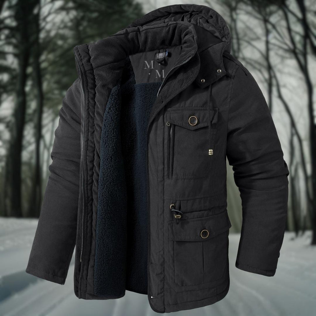 Manteau Long avec Capuche et Fermeture Zippée pour Hommes | Idéal pour l'Hiver