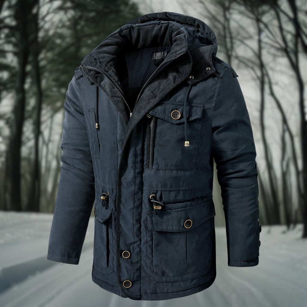 Manteau Long avec Capuche et Fermeture Zippée pour Hommes | Idéal pour l'Hiver