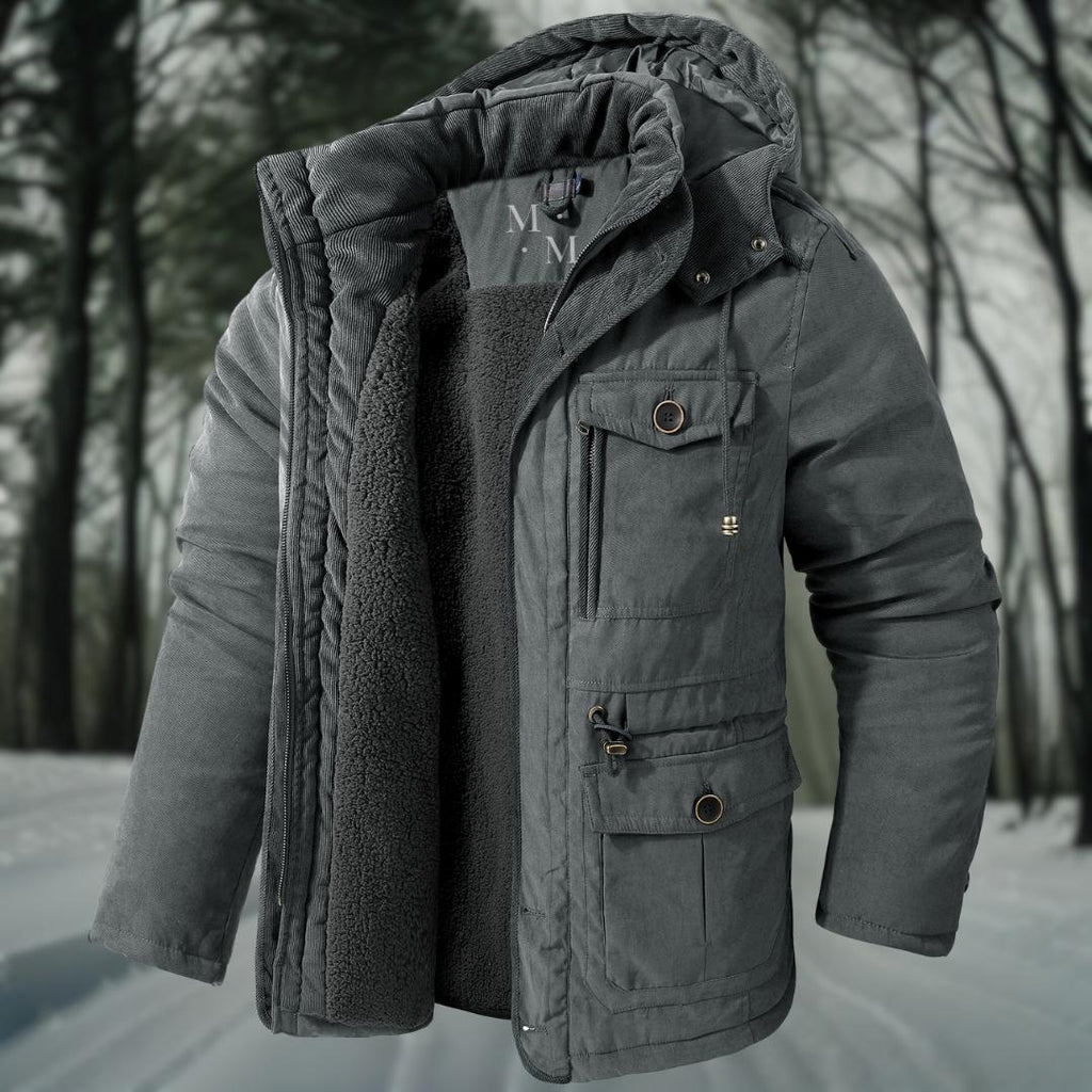 Manteau Long avec Capuche et Fermeture Zippée pour Hommes | Idéal pour l'Hiver