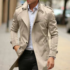 Trench-Coat Mi-Saison Avec Boutons Et Ceinture Pour Homme | Idéal Pour La Mi-Saison
