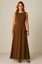 Robe Mi-longue Sans Manches Pour Femme | Idéale Pour Les Tenues Quotidiennes Et Décontractées