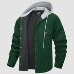 Veste À Capuche avec Doublure Matelassée Et Fermeture Boutonnée pour Hommes | Idéale pour La Saison Froide