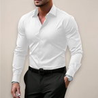 Chemise Slim Fit Avec Col Classique Et Fermeture À Boutons Pour Homme | Idéale Pour Travail Et Usage Quotidien