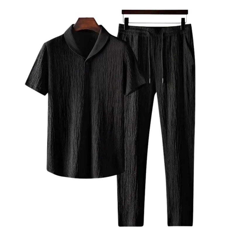 Ensemble Été Deux Pièces Avec Polo Et Pantalon Droit Pour Homme | Idéal Pour Usage Quotidien