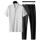 Ensemble Été Deux Pièces Avec Polo Et Pantalon Droit Pour Homme | Idéal Pour Usage Quotidien