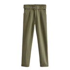 Pantalon à Taille Haute avec Ceinture Ajustable pour Femme | Idéal pour les Journées Décontractées