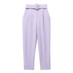 Pantalon à Taille Haute avec Ceinture Ajustable pour Femme | Idéal pour les Journées Décontractées