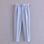Pantalon à Taille Haute avec Ceinture Ajustable pour Femme | Idéal pour les Journées Décontractées