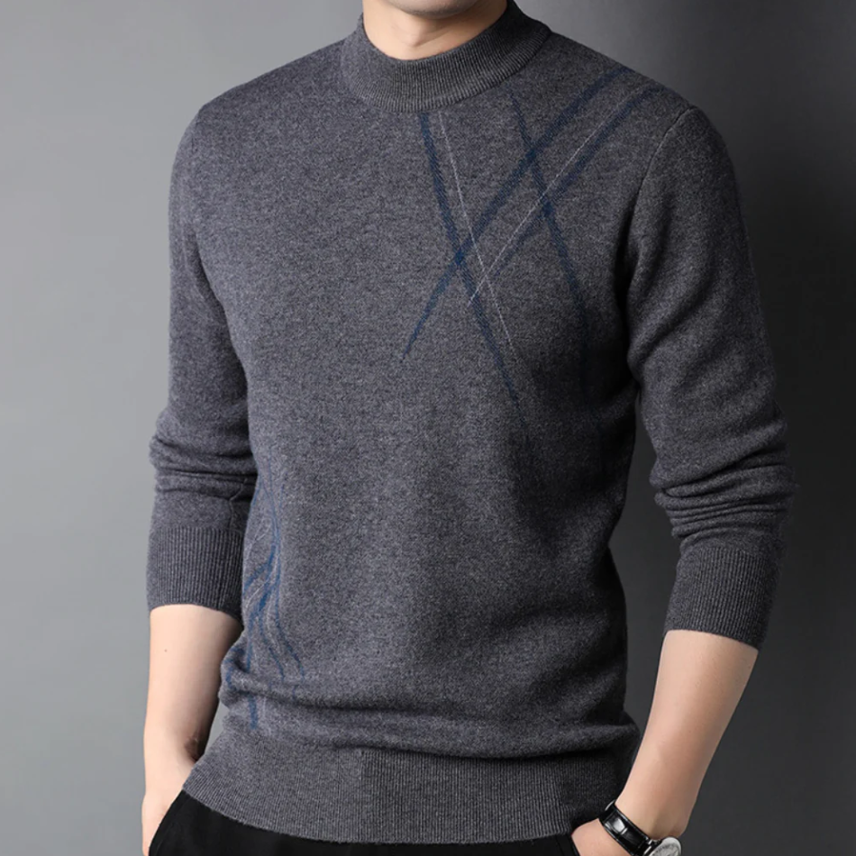 Pull À Col Côtelé Avec Motif Subtil Pour Homme | Idéal Pour Une Utilisation Tout Au Long De L’Année