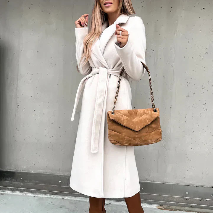 Trench Long avec Ceinture Ajustable pour Femme | Idéal pour le Printemps et l’Automne