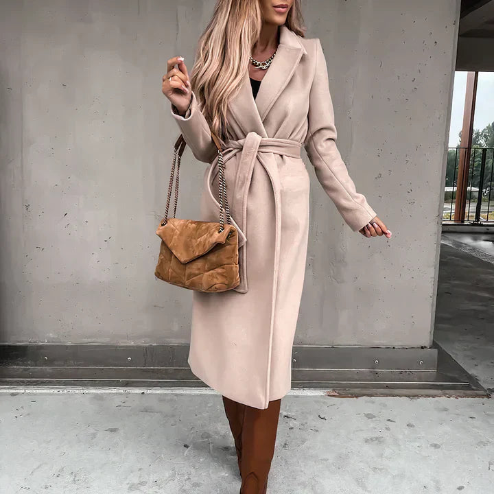 Trench Long avec Ceinture Ajustable pour Femme | Idéal pour le Printemps et l’Automne