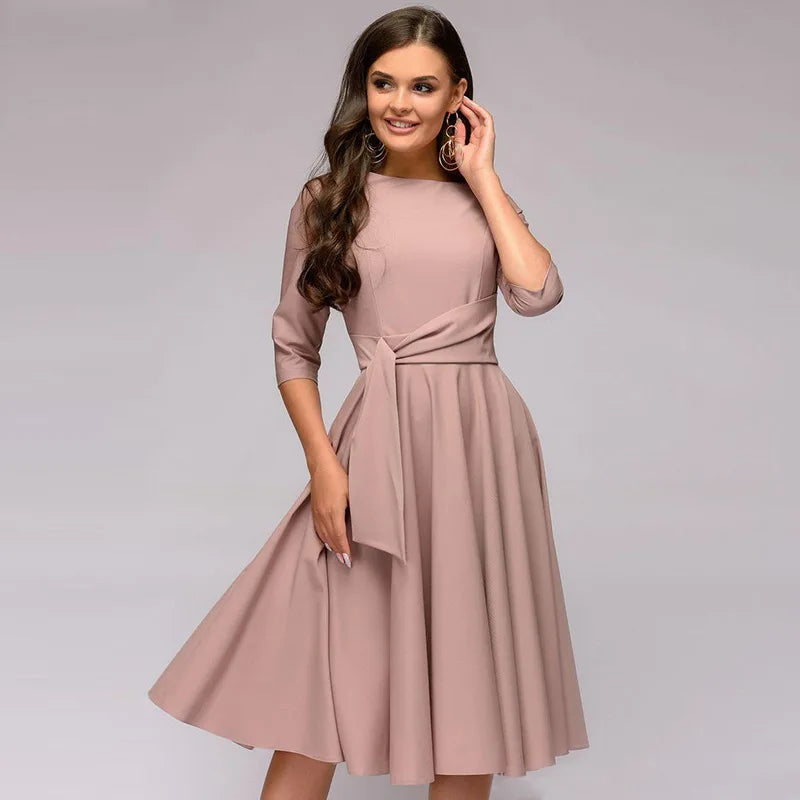 Robe Swing À Manches Longues Avec Coupe Ligne A Pour Femme | Idéale Pour Un Usage Quotidien