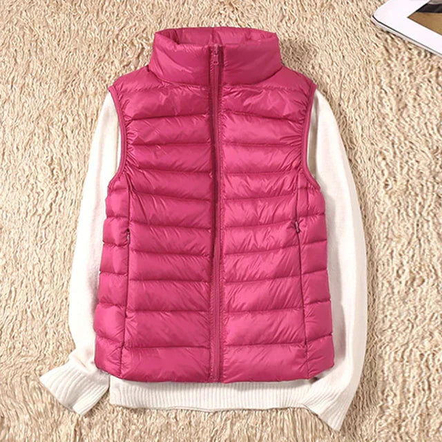 Veste Sans Manches Matelassée Avec Col Montant Pour Femmes | Idéal Pour La Mi-Saison Et Les Superpositions