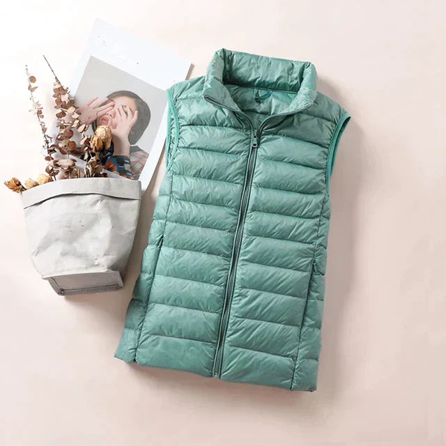 Veste Sans Manches Matelassée Avec Col Montant Pour Femmes | Idéal Pour La Mi-Saison Et Les Superpositions