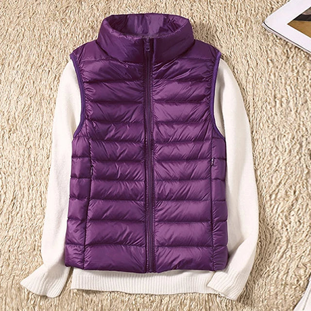 Veste Sans Manches Matelassée Avec Col Montant Pour Femmes | Idéal Pour La Mi-Saison Et Les Superpositions
