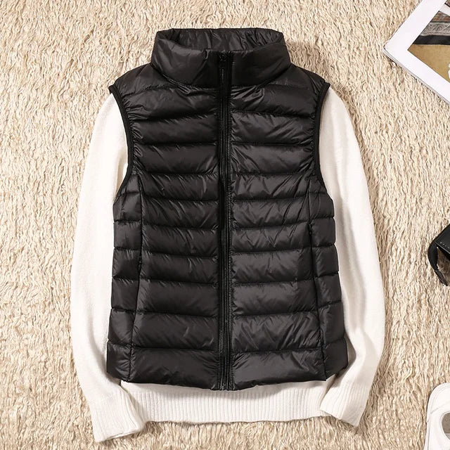Veste Sans Manches Matelassée Avec Col Montant Pour Femmes | Idéal Pour La Mi-Saison Et Les Superpositions