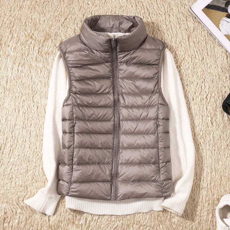Veste Sans Manches Matelassée Avec Col Montant Pour Femmes | Idéal Pour La Mi-Saison Et Les Superpositions