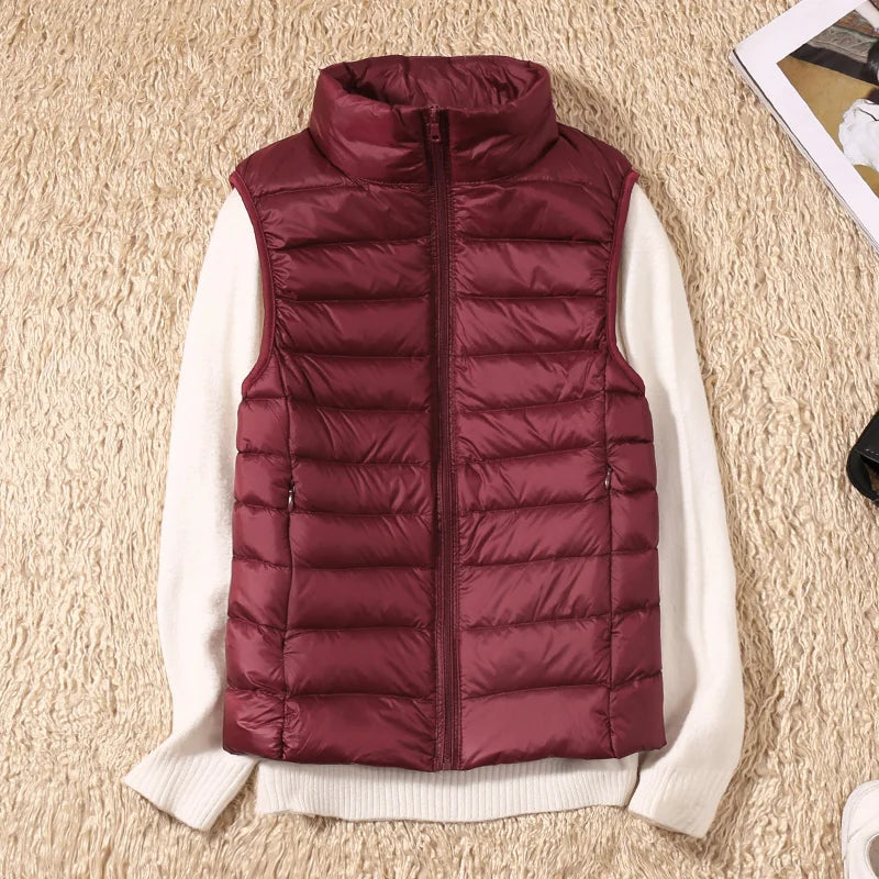 Veste Sans Manches Matelassée Avec Col Montant Pour Femmes | Idéal Pour La Mi-Saison Et Les Superpositions