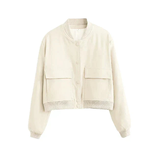 Veste Bomber Courte Avec Finitions Ajustées Pour Femme | Idéale Pour La Mi-Saison Et Le Port Quotidien