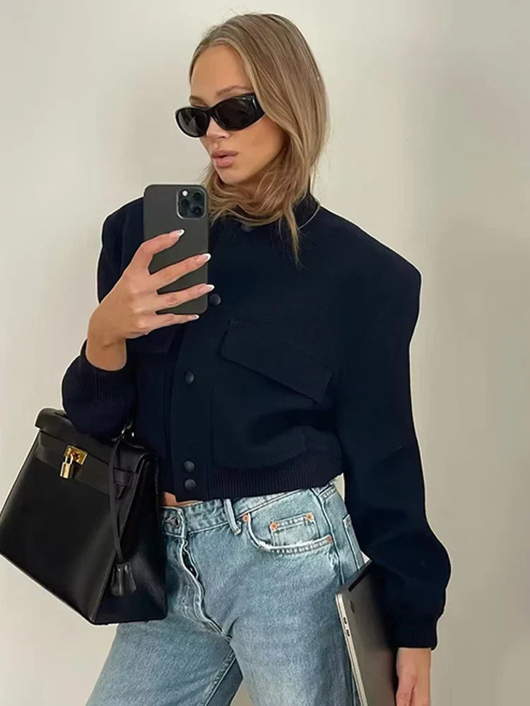 Veste Bomber Courte Avec Finitions Ajustées Pour Femme | Idéale Pour La Mi-Saison Et Le Port Quotidien