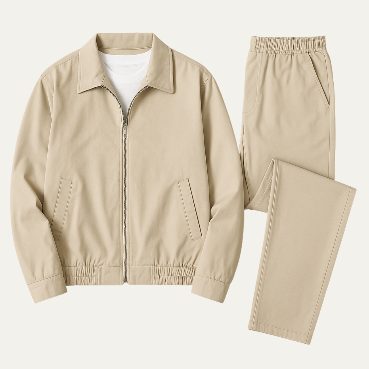 Ensemble Coordonné avec Veste Légère et Pantalon pour Homme | Idéal pour les Sorties Décontractées ou les Déplacements