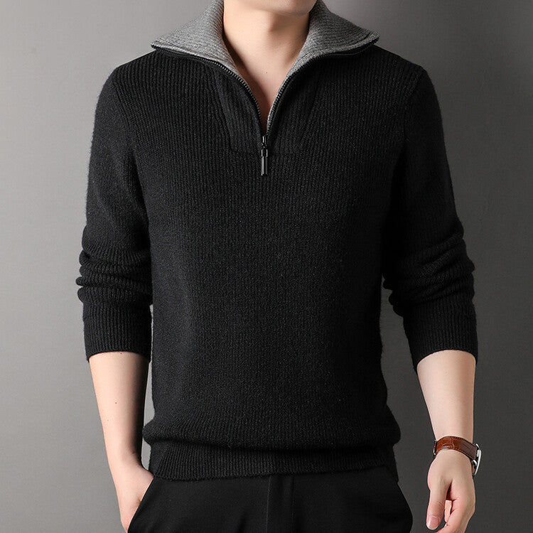 Pull à Col Montant avec Fermeture Demi-Zip pour Adulte | Idéal pour l’Automne et l’Hiver