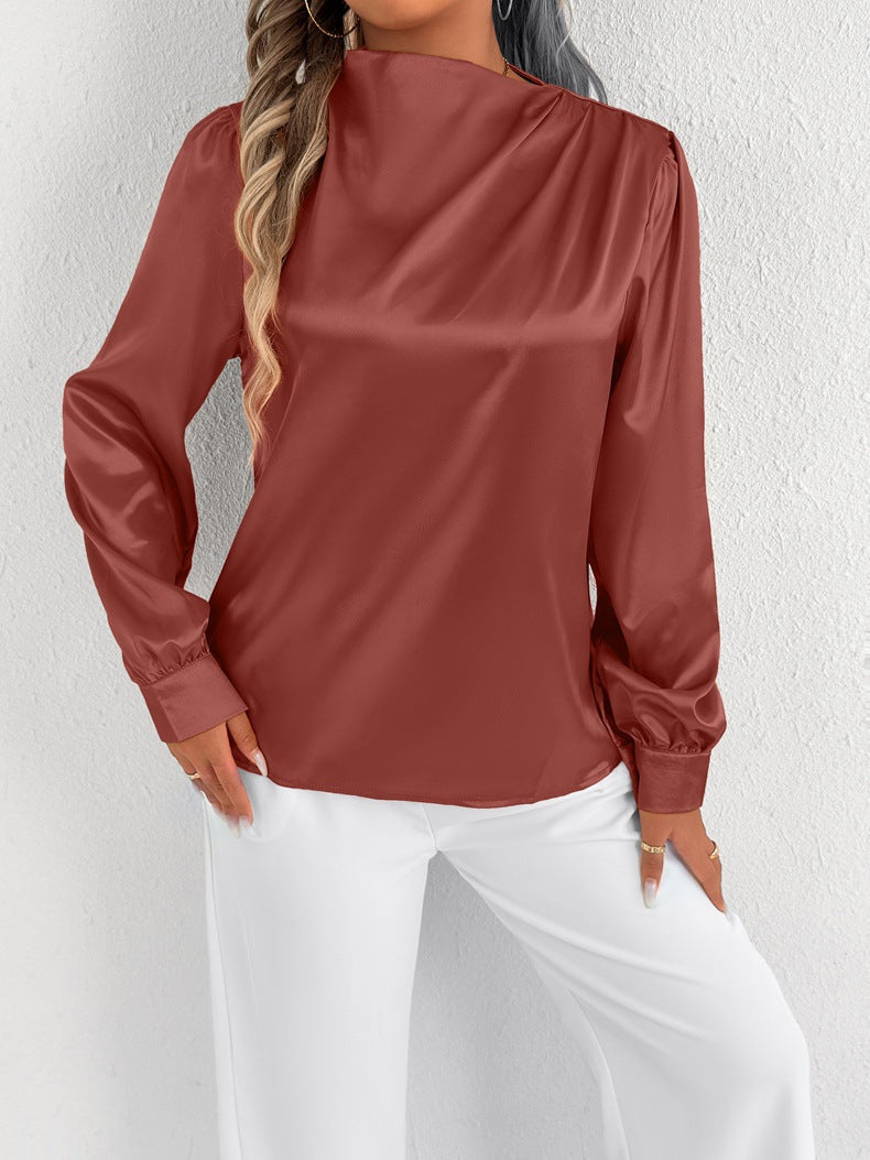 Blouse À Col Montant Avec Manches Longues Pour Femmes | Idéal Pour Usage Quotidien