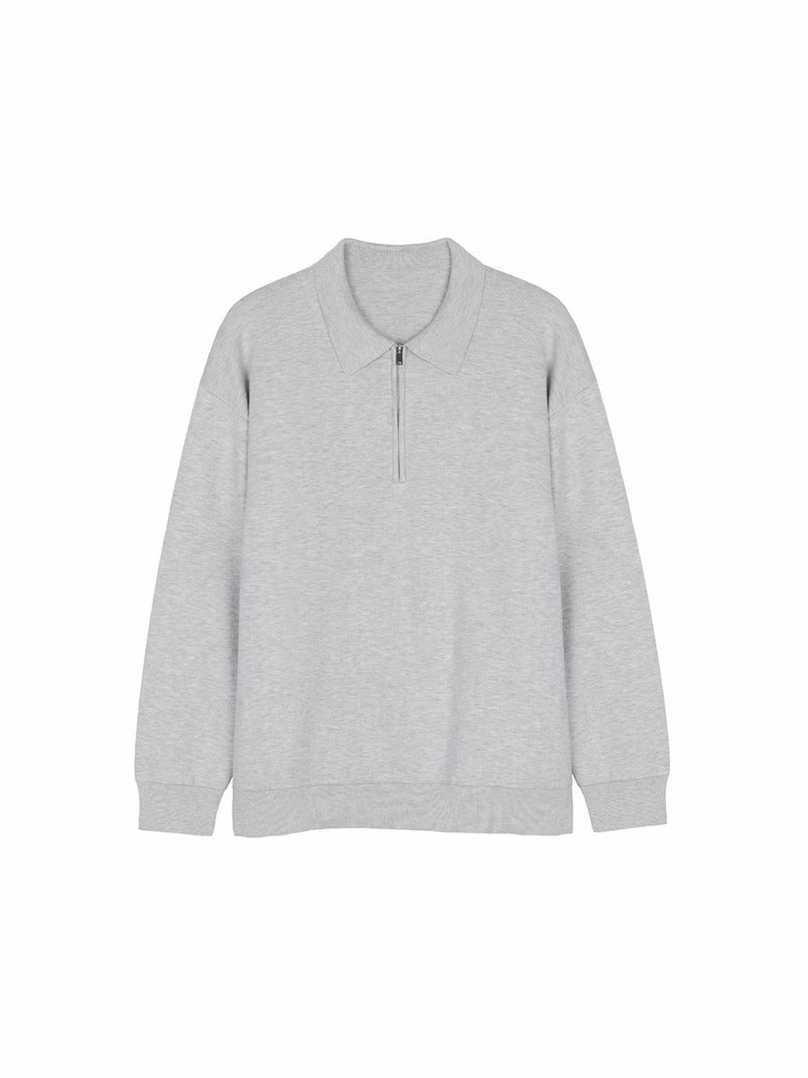 Pull avec Col Polo et Demi-Zip pour Homme | Idéal pour Automne et Hiver