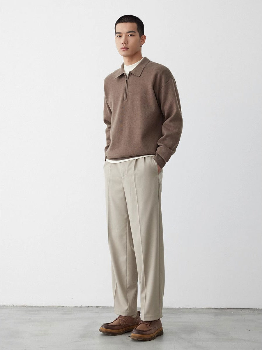 Pull avec Col Polo et Demi-Zip pour Homme | Idéal pour Automne et Hiver