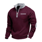 Sweatshirt À Col Zippé Quart Avec Poches Poitrine Pour Adultes | Idéal Pour Saisons Fraîches