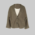Manteau Long À Col En V Et Boutons pour Femme | Idéal pour La Mi-Saison