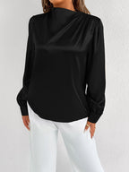 Blouse À Col Montant Avec Manches Longues Pour Femmes | Idéal Pour Usage Quotidien