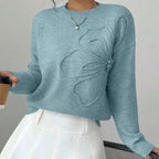 Pull À Manches Longues Avec Motif Papillon En Relief Pour Femme | Idéal Pour Toutes Les Saisons